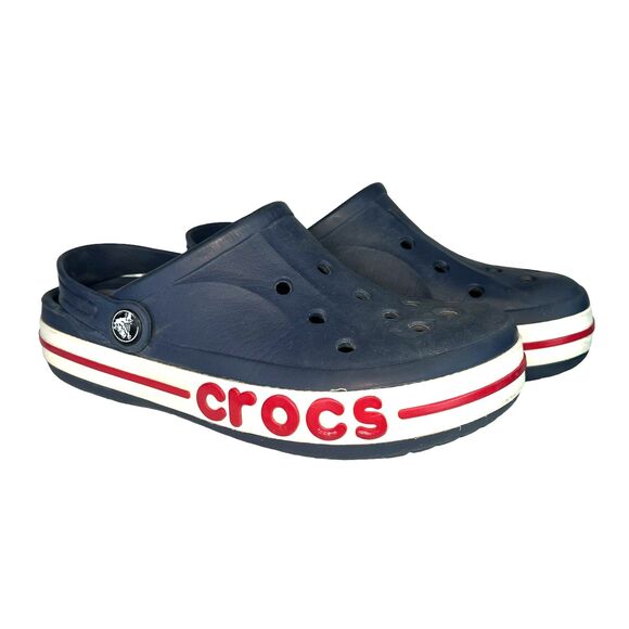 Crocs Bayaband Clogs Slip On Sandals Navy Blue Unisex Youth Junior 3
